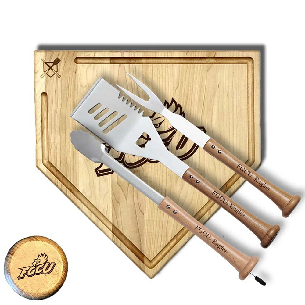 Baseball BBQ Florida Gulf Coast Eagles 17" Trough Silver Slugger Combo Set