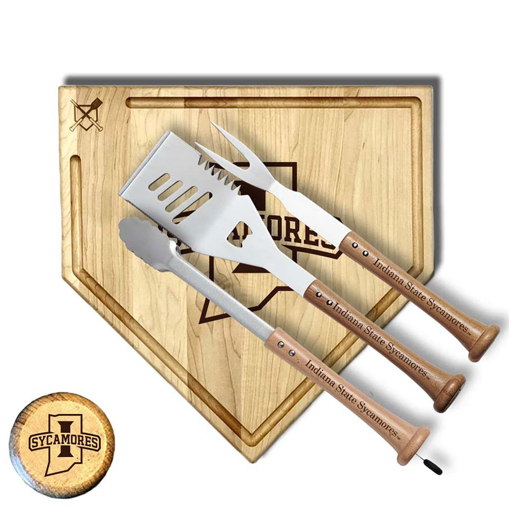 Baseball BBQ Indiana State Sycamores 17" Trough Silver Slugger Combo Set