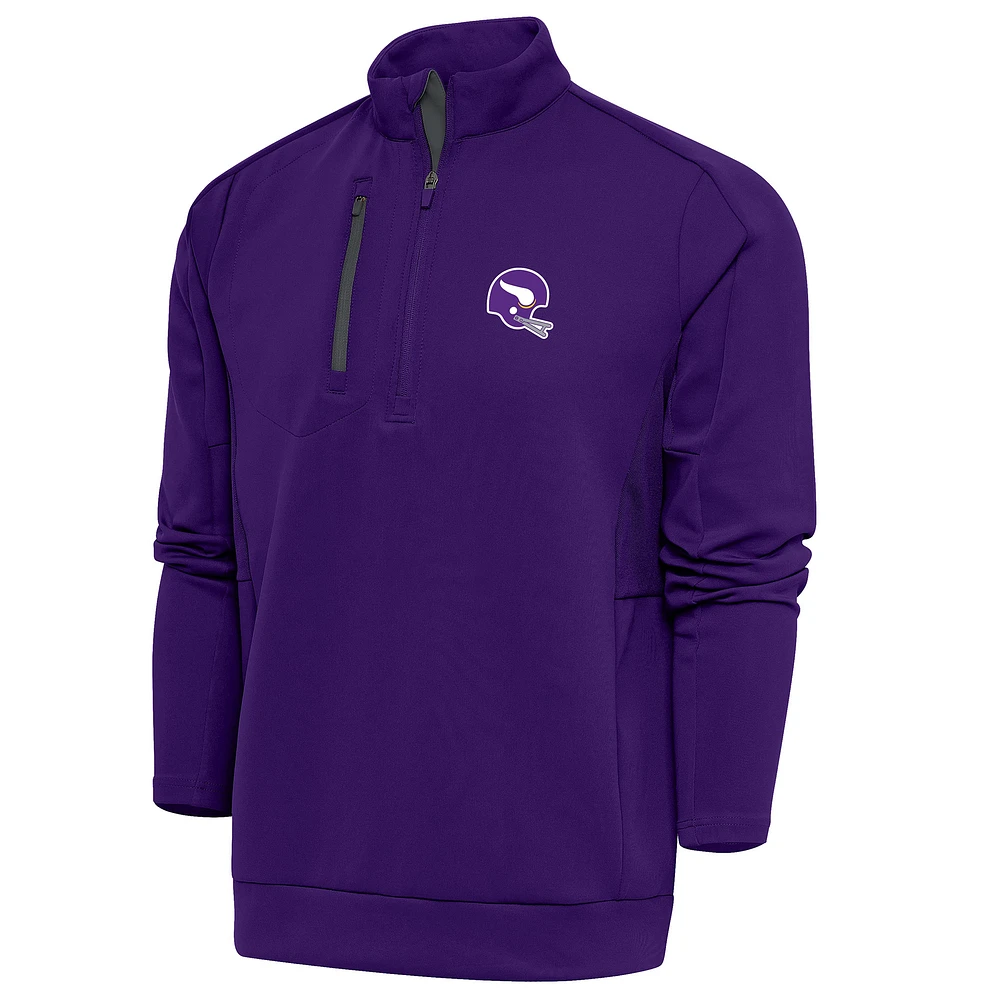 Men's Antigua Purple Minnesota Vikings Generation Quarter-Zip Pullover Jacket