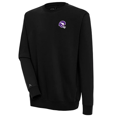 Men's Antigua Black Minnesota Vikings Victory Crewneck Pullover Sweatshirt