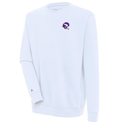 Men's Antigua White Minnesota Vikings Victory Crewneck Pullover Sweatshirt