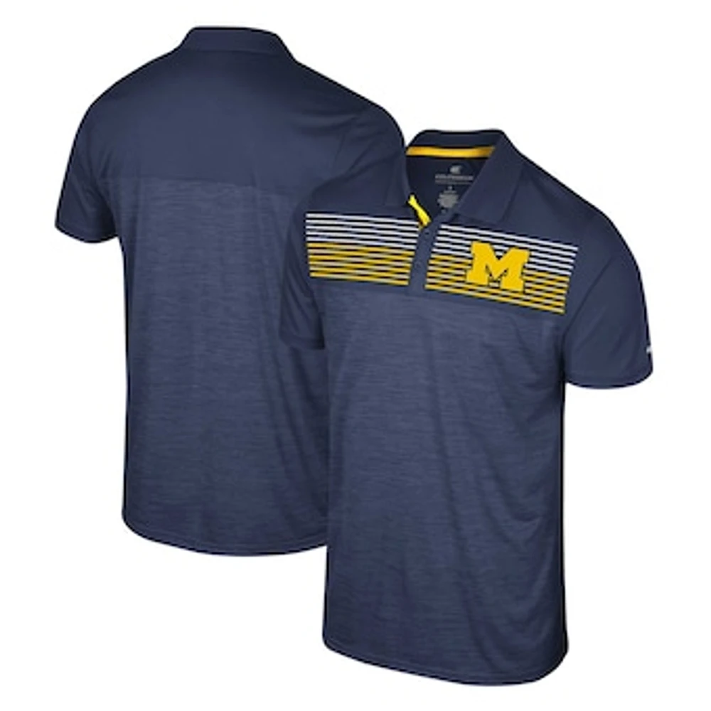 Men's Colosseum Navy Michigan Wolverines Big & Tall Langmore Polo