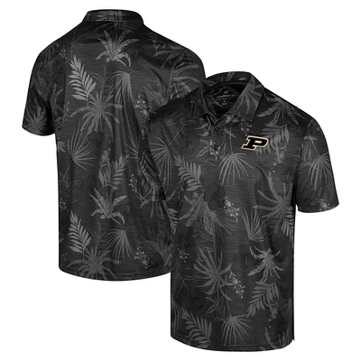 Men's Colosseum Black Purdue Boilermakers Big & Tall Palms Polo