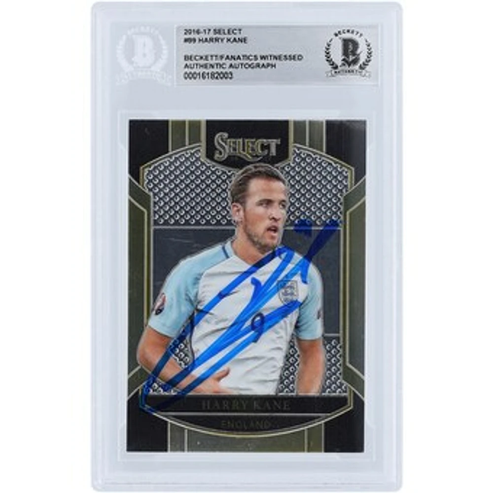 Harry Kane England National Team Autographed 2016-17 Panini Select #99 Beckett Fanatics Witnessed Authenticated Card