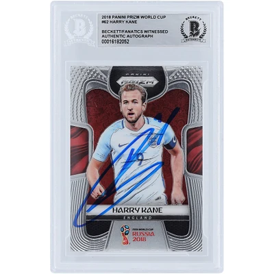 Harry Kane England National Team Autographed 2018 Panini Prizm World Cup #62 Beckett Fanatics Witnessed Authenticated Card