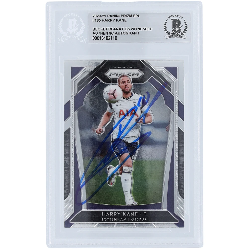 Harry Kane Tottenham Hotspur Autographed 2020-21 Panini Prizm EPL #165 Beckett Fanatics Witnessed Authenticated Card