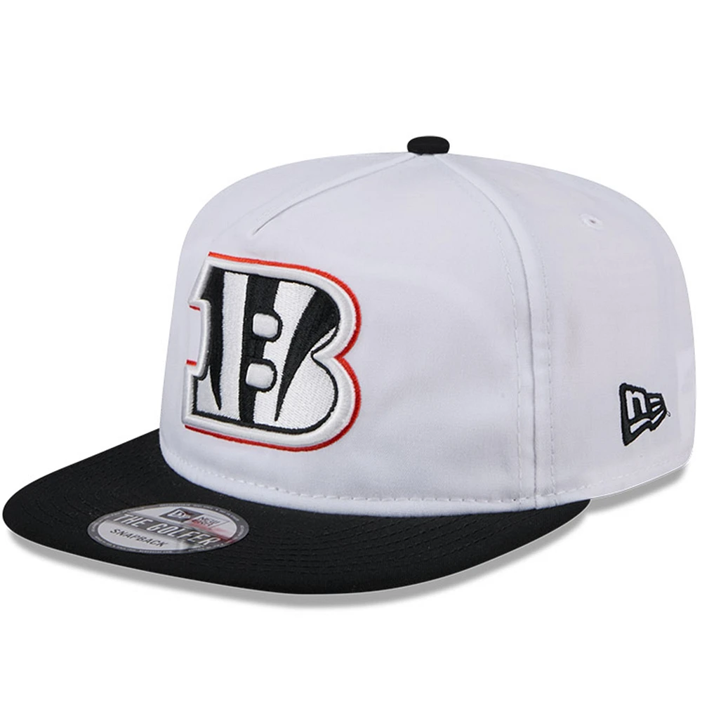 Men's New Era White/Black Cincinnati Bengals 2024 NFL Training Camp Golfer Snapback Hat