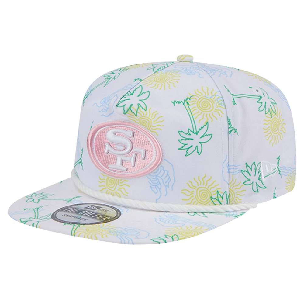 Men's New Era White San Francisco 49ers Vacay Golfer Snapback Hat