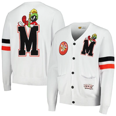 Men's Freeze Max White Looney Tunes Marvin the Martian Cardigan