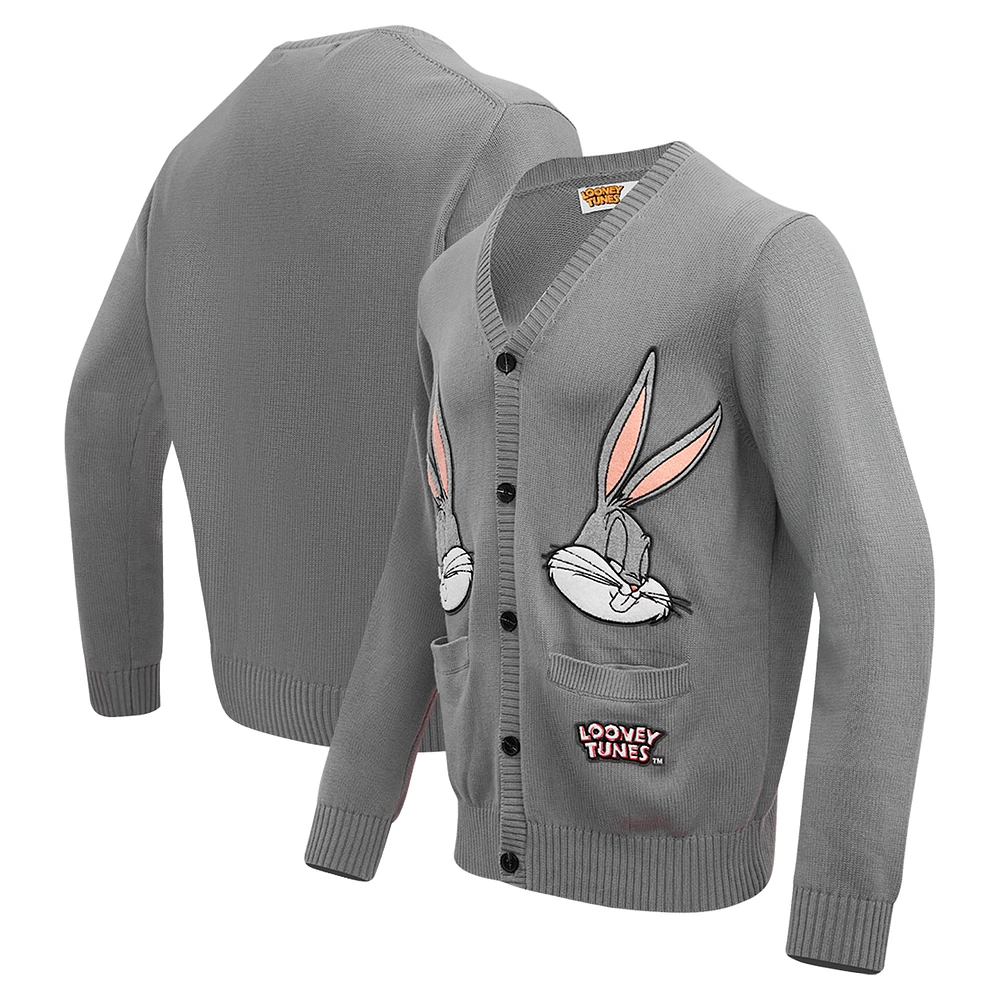 Men's Freeze Max Gray Looney Tunes Bugs Two Heads Cardigan