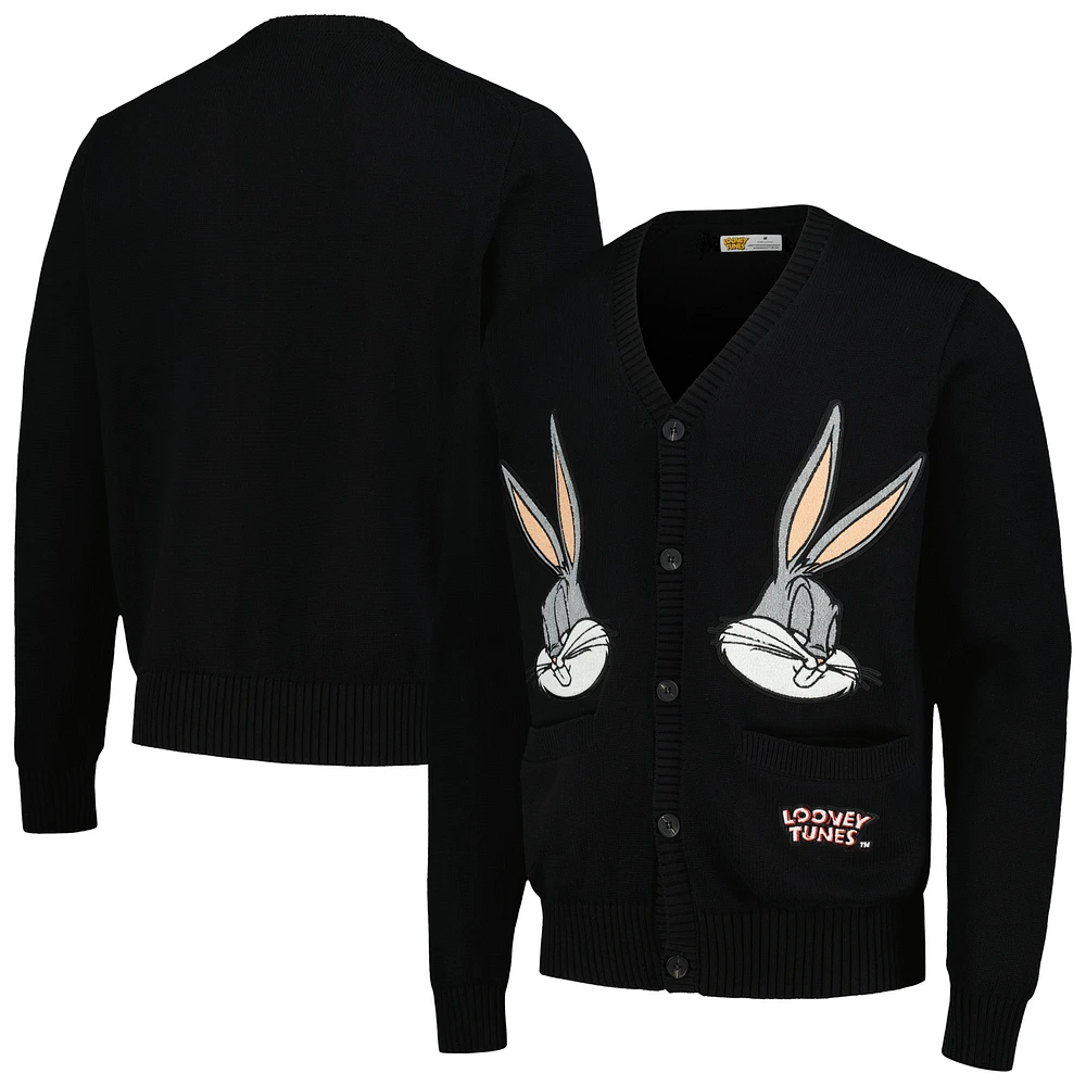 Men's Freeze Max Black Looney Tunes Bugs Two Heads Cardigan