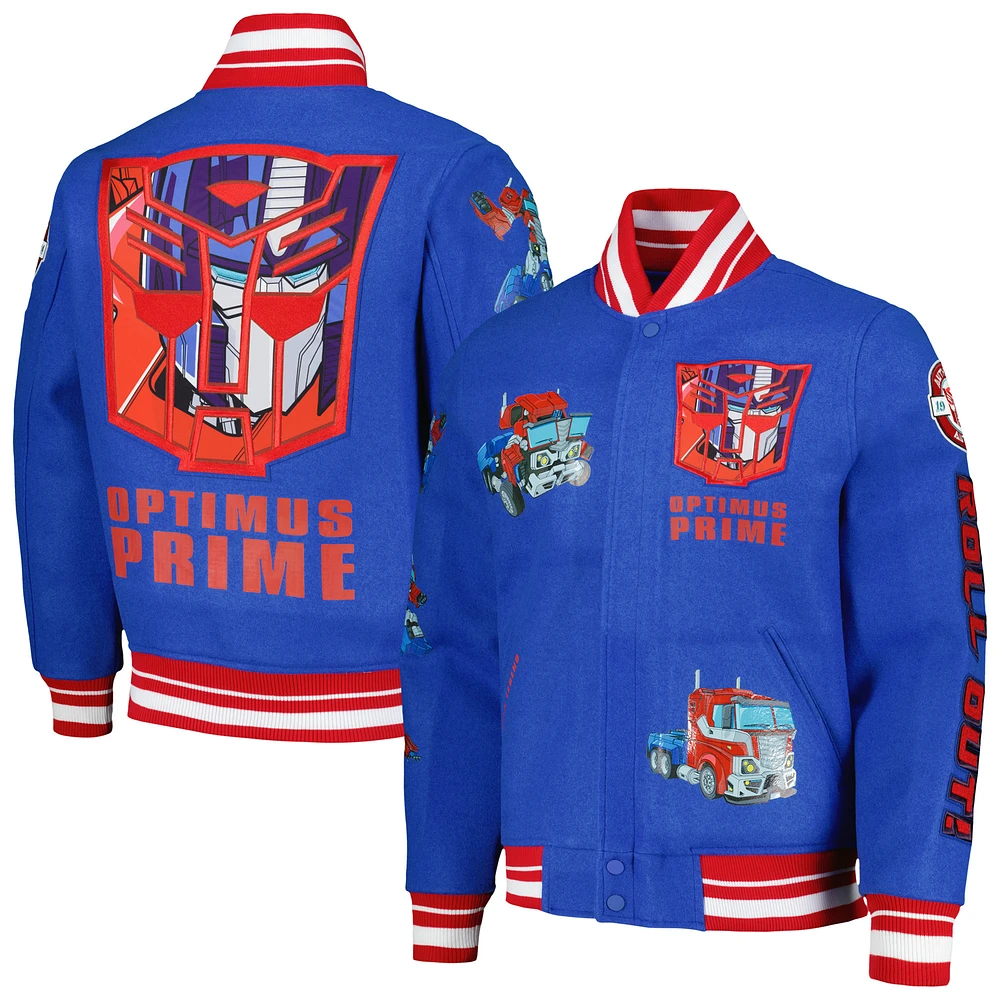 Men's Freeze Max Royal Transformers Roll Out Full-Zip Varsity Jacket