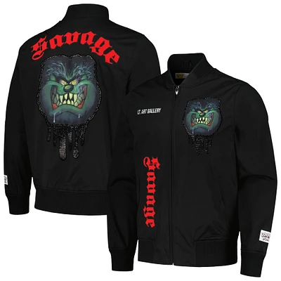 Men's Freeze Max Black Looney Tunes Taz Halloween Twill Full-Zip Jacket