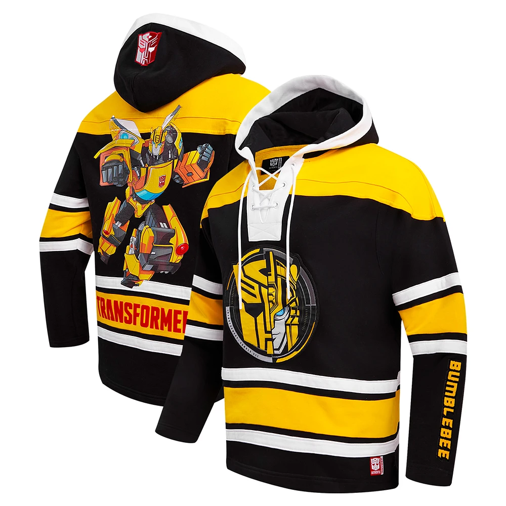 Men's Freeze Max Bumblebee Black Transformers Hockey Pullover Hoodie
