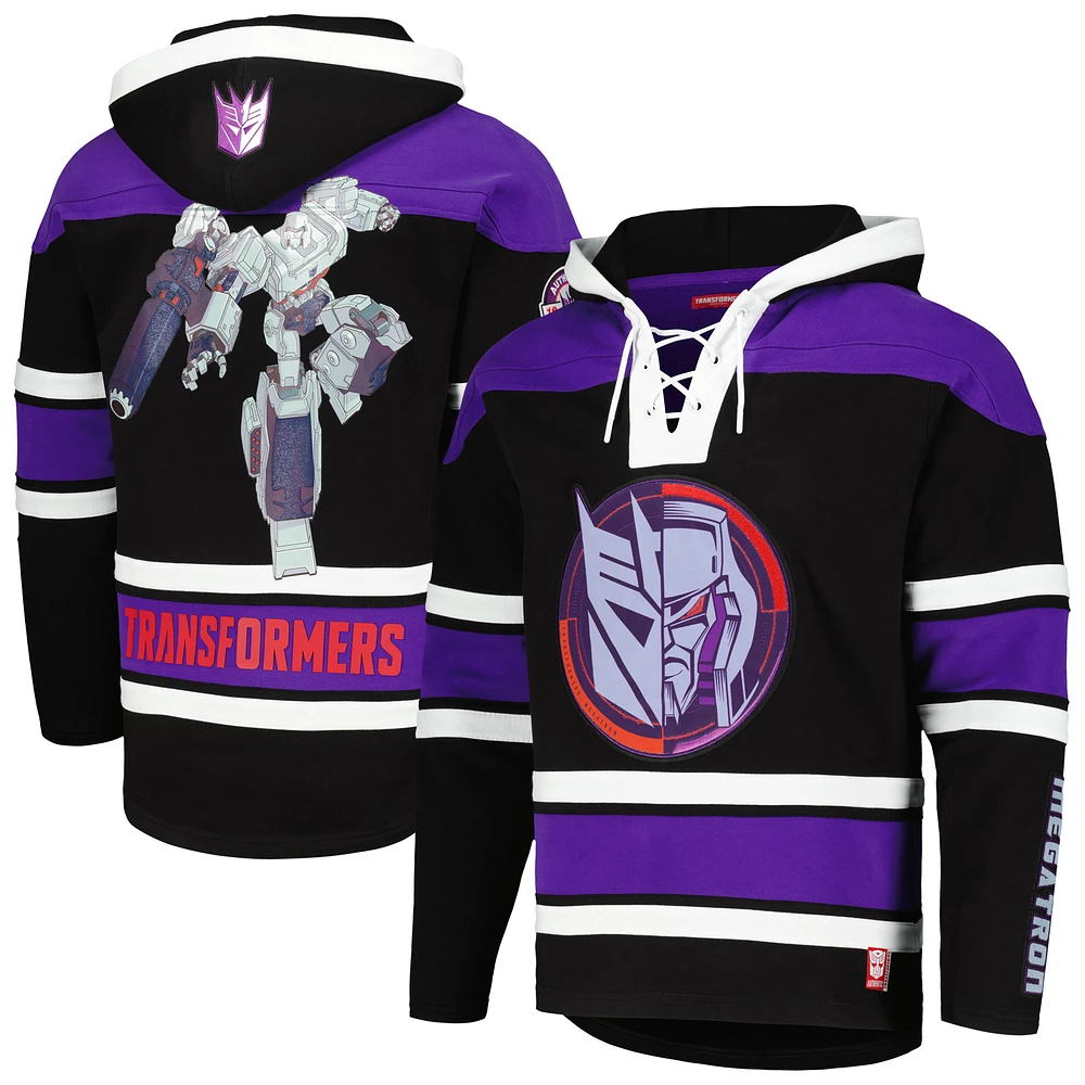 Men's Freeze Max Black Transformers Megatron Hockey Pullover Hoodie