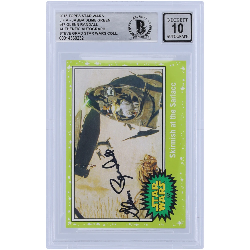 Glenn Randall Star Wars Autographed 2015 Topps Journey to the Force Awakens Slime Green #67 BGS Authenticated 10 Card
