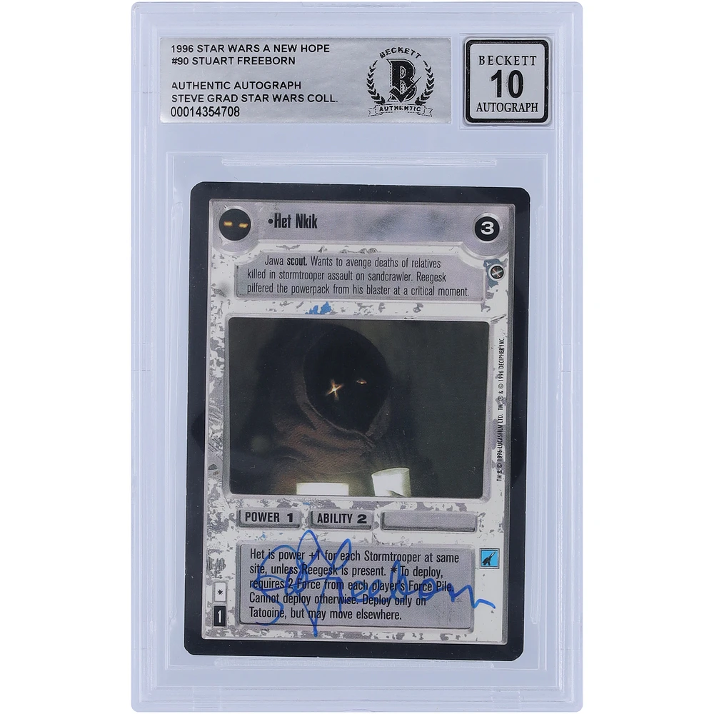Stuart Freeborn Star Wars Autographed 1996 CCG A New Hope #90 BGS Authenticated 10 Card