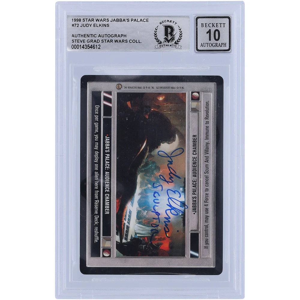 Judy Elkins Star Wars Autographed 1998 CCG Jabba's Palace #72 BGS Authenticated 10 Card with "Sculptor" Inscription