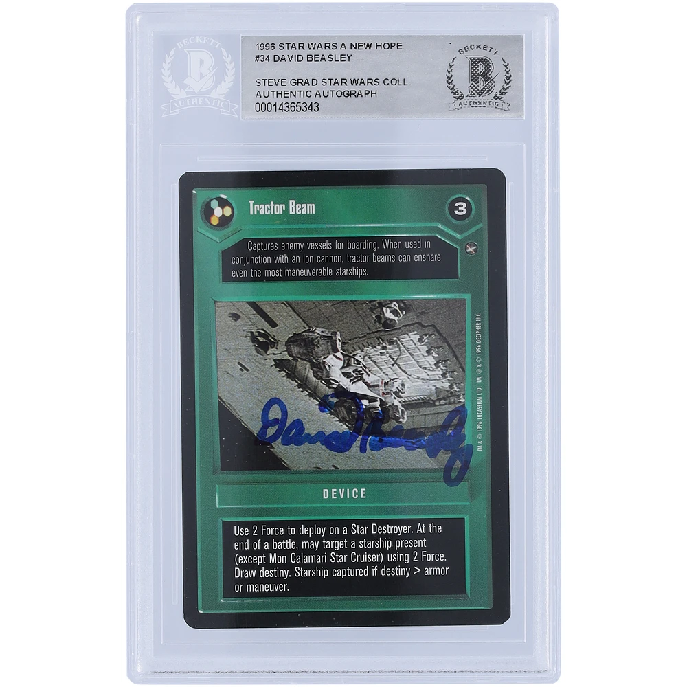 David Beasley Star Wars Autographed 1996 CCG A New Hope #34 BAS Authenticated Card