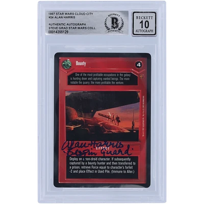 Alan Harris Star Wars Autographed 1997 CCG Cloud City #24 BGS Authenticated 10 Card with "Bespin Guard" Inscription