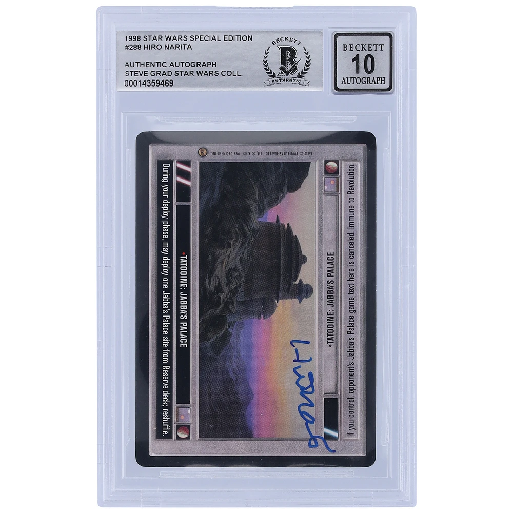 Hiro Narita Star Wars Autographed 1998 CCG Special Edition #288 BGS Authenticated 10 Card