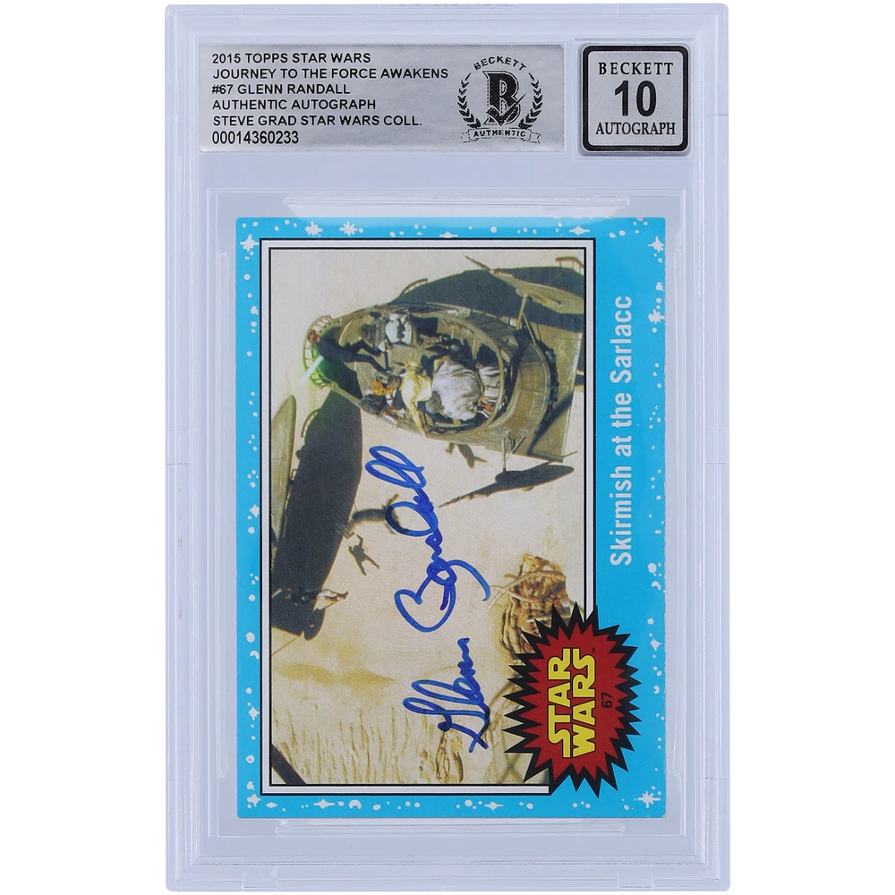Glenn Randall Star Wars Autographed 2015 Star Wars Journey To The Force Awakens #67 BGS Authenticated 10 Card