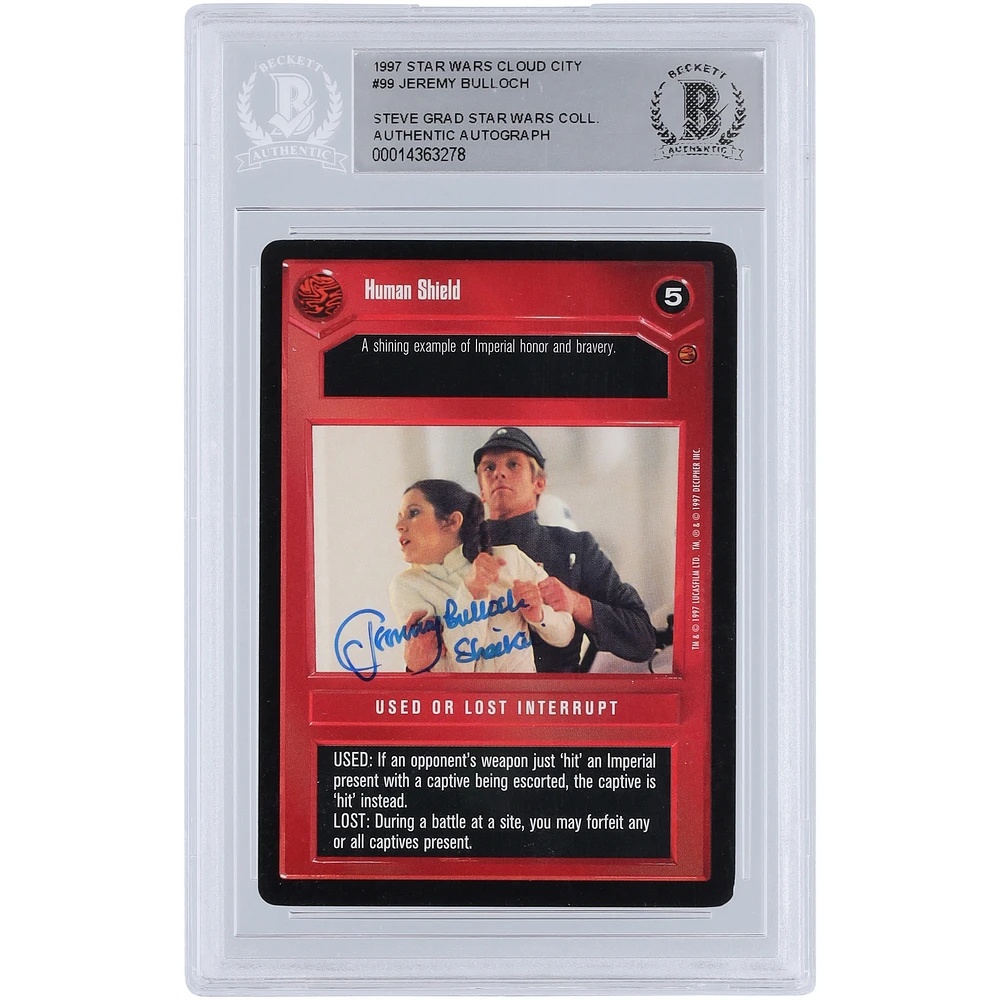 Jeremy Bulloch Star Wars Autographed 1997 CCG Star Wars Cloud City #99 BGS Authenticated Card with "Sheckil" Inscription