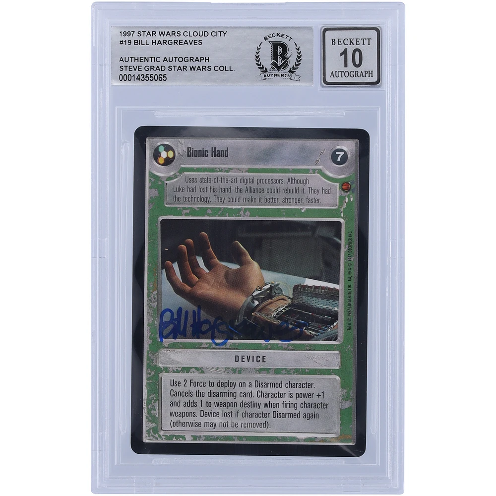 Bill Hargreaves Star Wars Autographed 1997 CCG Cloud City #19 BGS Authenticated 10 Card