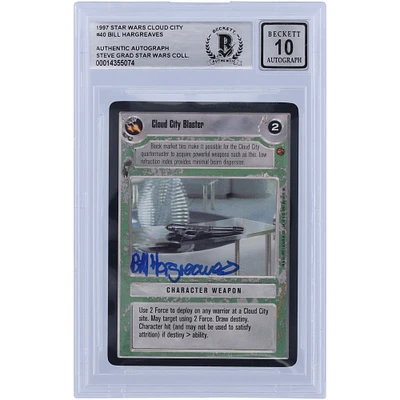 Bill Hargreaves Star Wars Autographed 1997 CCG Cloud City #40 BGS Authenticated 10 Card
