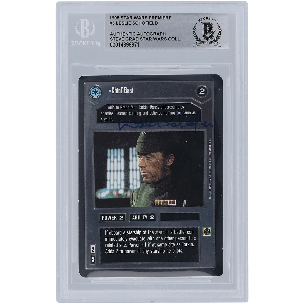 Leslie Schofield Star Wars Autographed 1995 CCG Premiere #3 BGS Authenticated Card