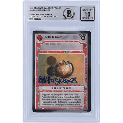 Bill Hargreaves Star Wars Autographed 1998 CCG Jabba's Palace #85 BGS Authenticated 10 Card
