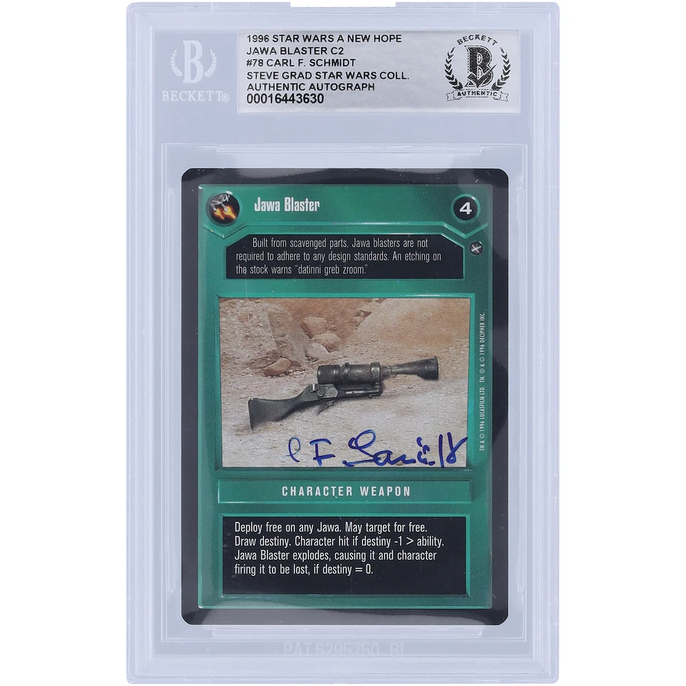 Carl Schmidt Star Wars Autographed 1996 CCG New Hope #78 BGS Authenticated Authentic Card