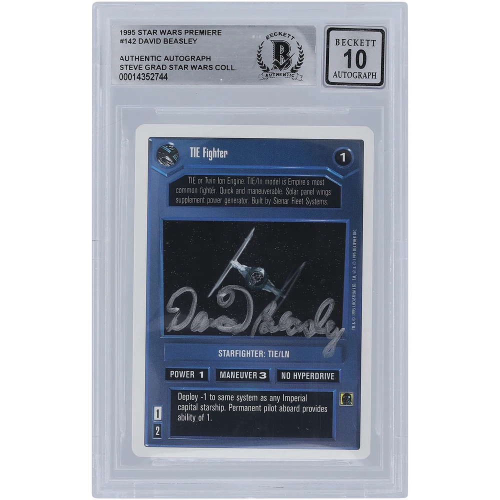 David Beasley Star Wars Autographed 1995 CCG Premiere #142 BGS Authenticated 10 Card