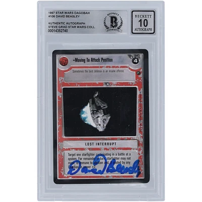 David Beasley Star Wars Autographed 1997 CCG Dagobah #106 BGS Authenticated 10 Card