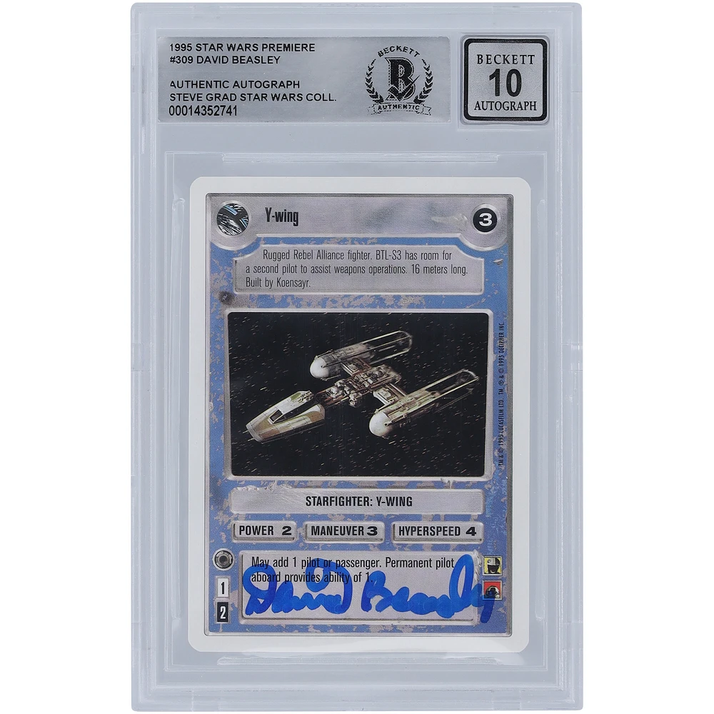 David Beasley Star Wars Autographed 1995 CCG Premiere #309 BGS Authenticated 10 Card
