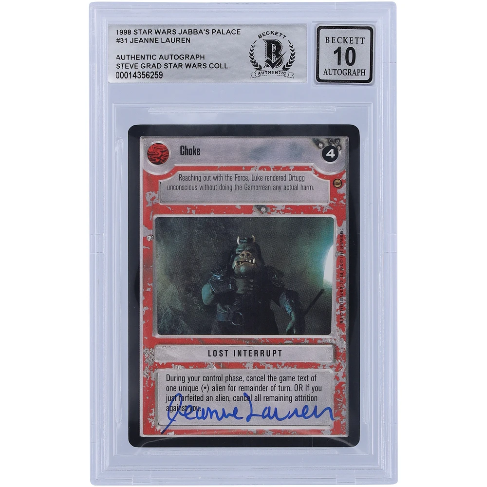 Jeanne Lauren Star Wars Autographed 1998 CCG Jabba's Palace #31 BGS Authenticated 10 Card