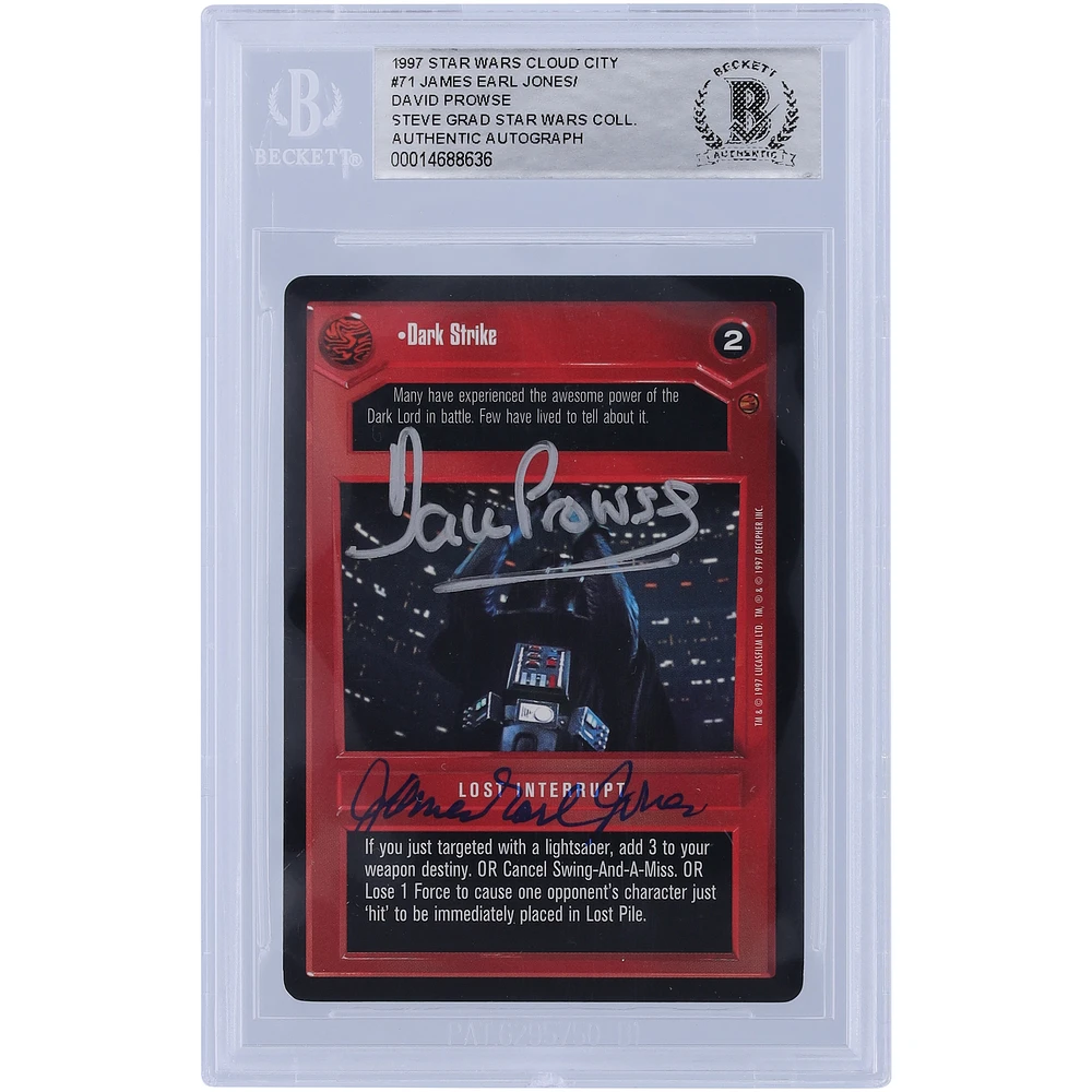 David Prowse and James Earl Jones Star Wars Autographed 1997 CCG Cloud City #71 BGS Authenticated Authentic Card
