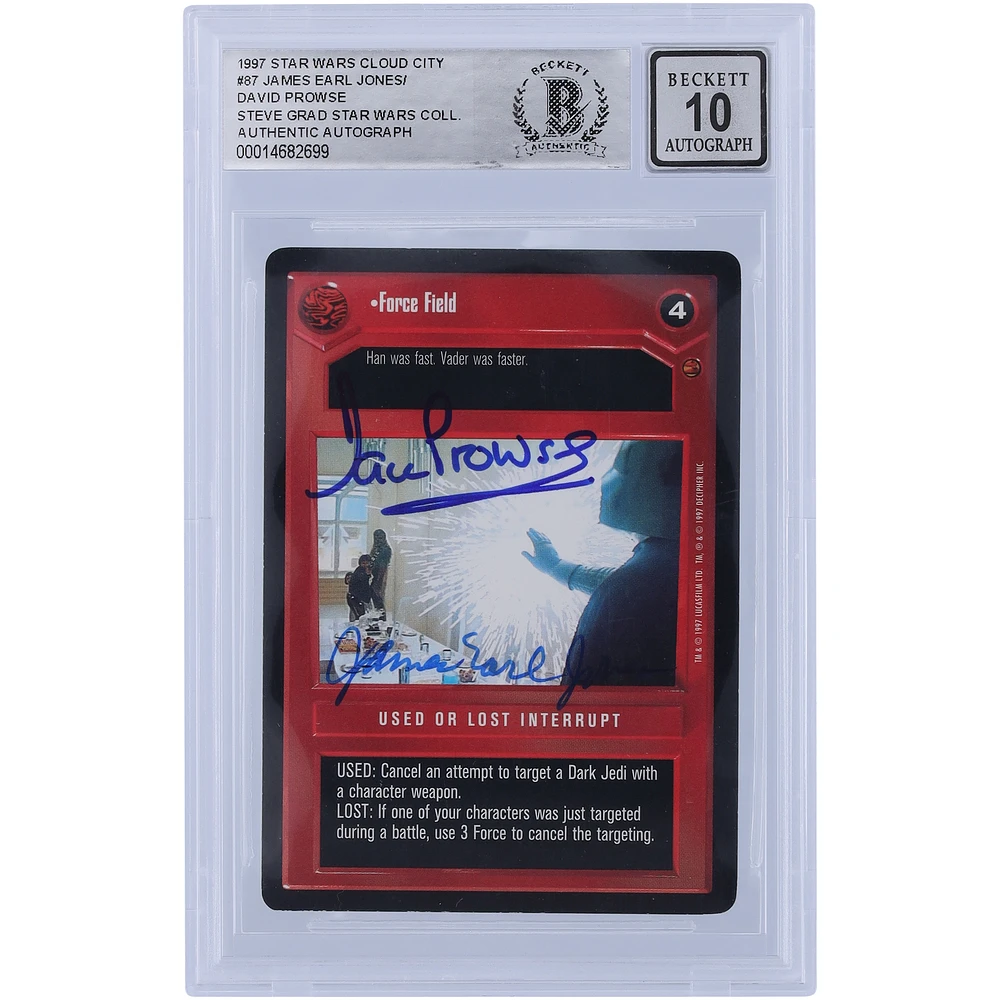 David Prowse and James Earl Jones Star Wars Autographed 1997 CCG Cloud City #87 BGS Authenticated 10 Auto Grade Card