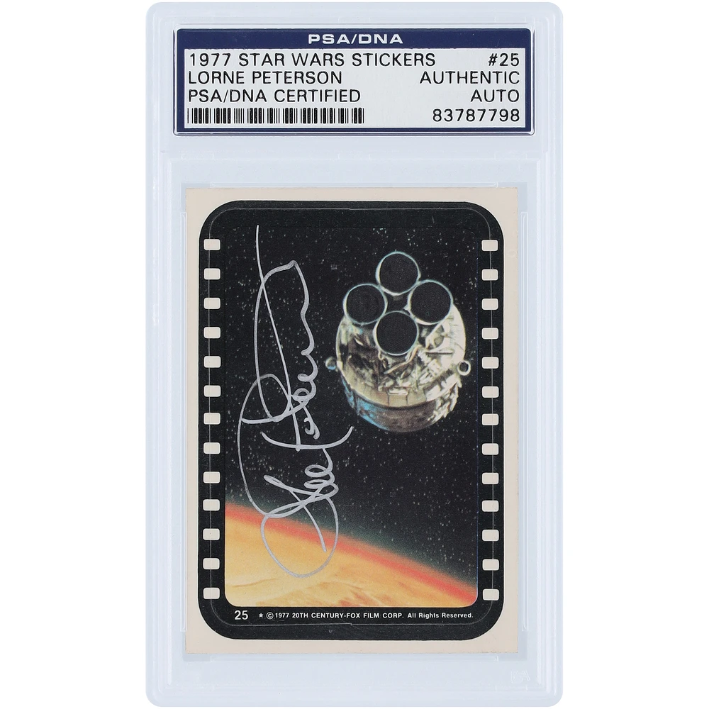 Lorne Peterson Autographed 1977 Topps Star Wars Stickers #25 PSA Authenticated Card