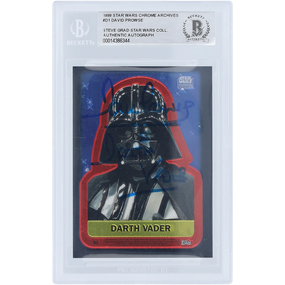 David Prowse Star Wars Autographed 1999 Topps Chrome #D1 BAS Authenticated Card with "Is Darth Vader" Inscription