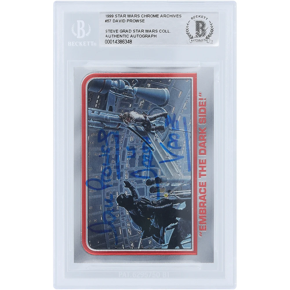David Prowse Star Wars Autographed 1999 Topps Chrome #57 BAS Authenticated Card with "Is Darth Vader" Inscription
