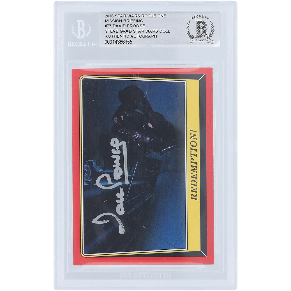 David Prowse Star Wars Autographed 2016 Topps Rogue One Darth Vader #77 BAS Authenticated Card