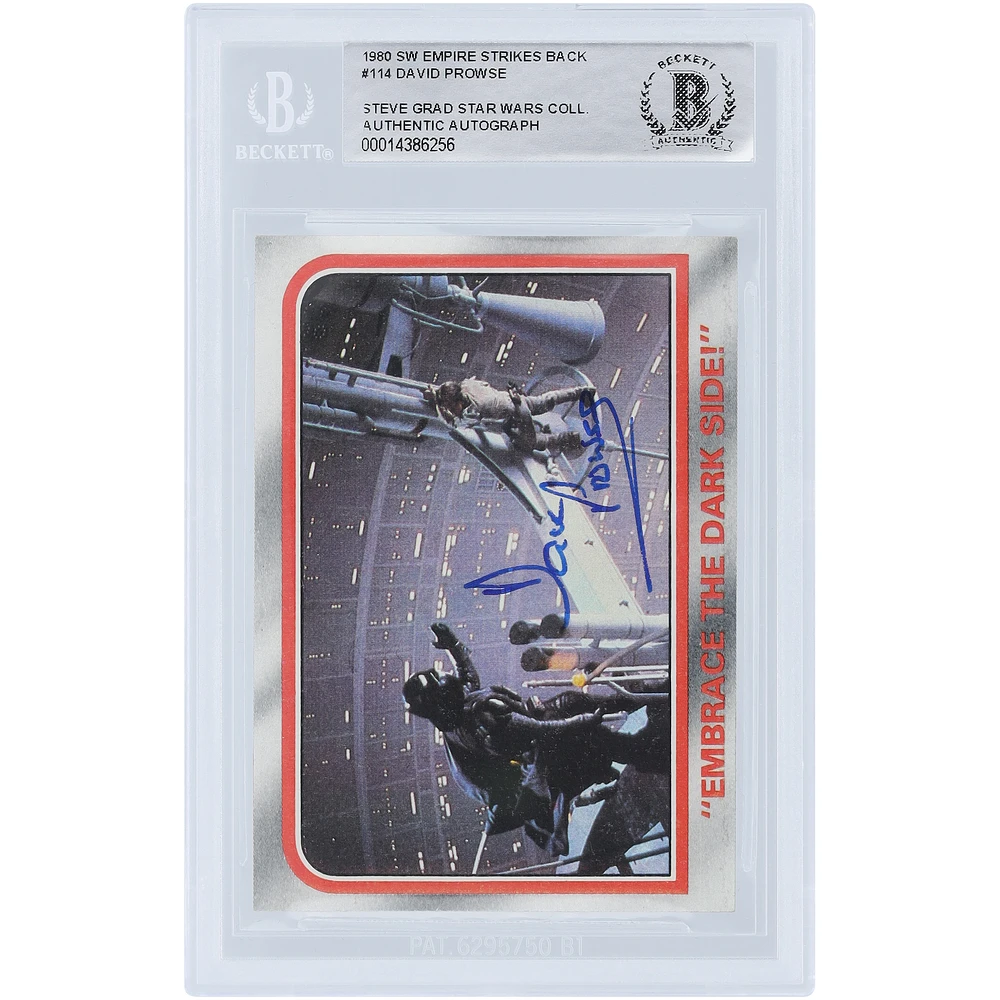 David Prowse Star Wars Autographed 1980 Topps The Empire Strikes Back Darth Vader #114 BAS Authenticated Card
