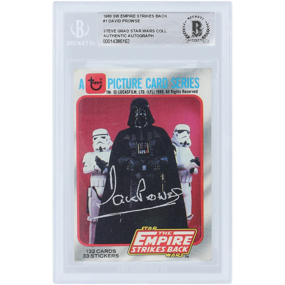 David Prowse Star Wars Autographed 1980 Topps The Empire Strikes Back Darth Vader #1 BAS Authenticated Card