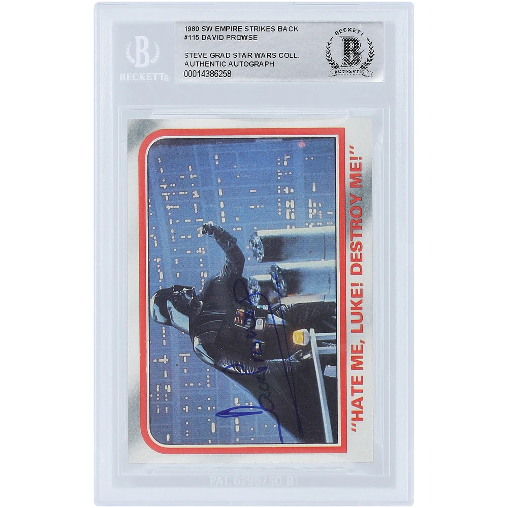David Prowse Star Wars Autographed 1980 Topps The Empire Strikes Back Darth Vader #115 BAS Authenticated Card