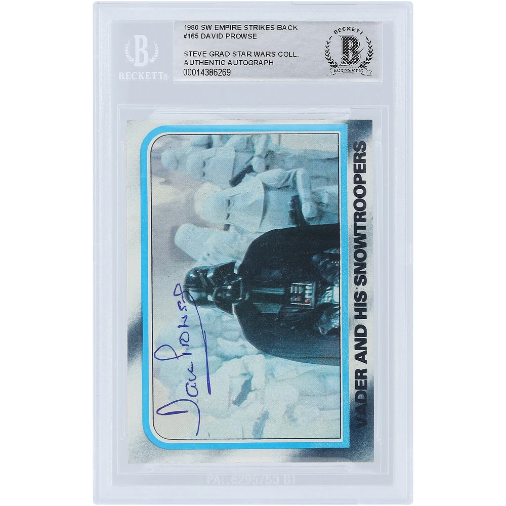 David Prowse Star Wars Autographed 1980 Topps The Empire Strikes Back Darth Vader #165 BAS Authenticated Card