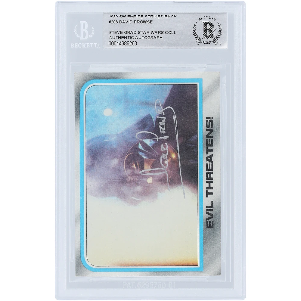 David Prowse Star Wars Autographed 1980 Topps The Empire Strikes Back Darth Vader #208 BAS Authenticated Card