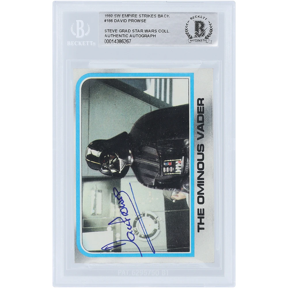 David Prowse Star Wars Autographed 1980 Topps The Empire Strikes Back Darth Vader #186 BAS Authenticated Card