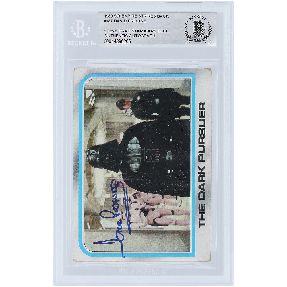 David Prowse Star Wars Autographed 1980 Topps The Empire Strikes Back Darth Vader #187 BAS Authenticated Card