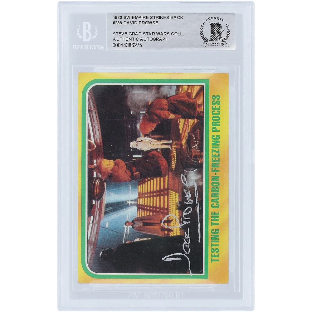 David Prowse Star Wars Autographed 1980 Topps The Empire Strikes Back Darth Vader #288 BAS Authenticated Card